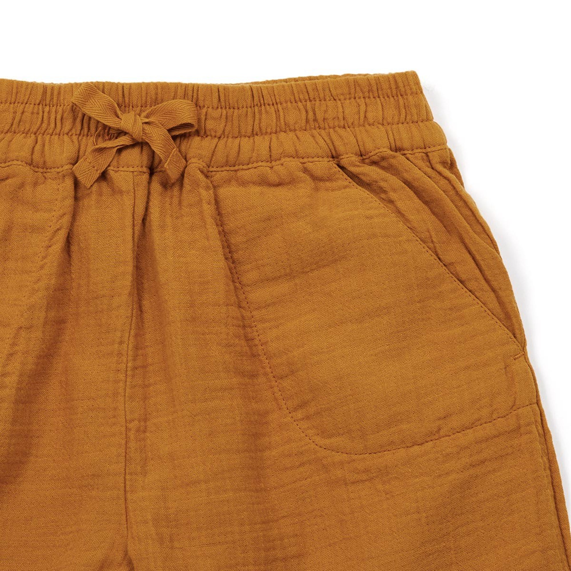 Boys Mustard Cotton Shorts