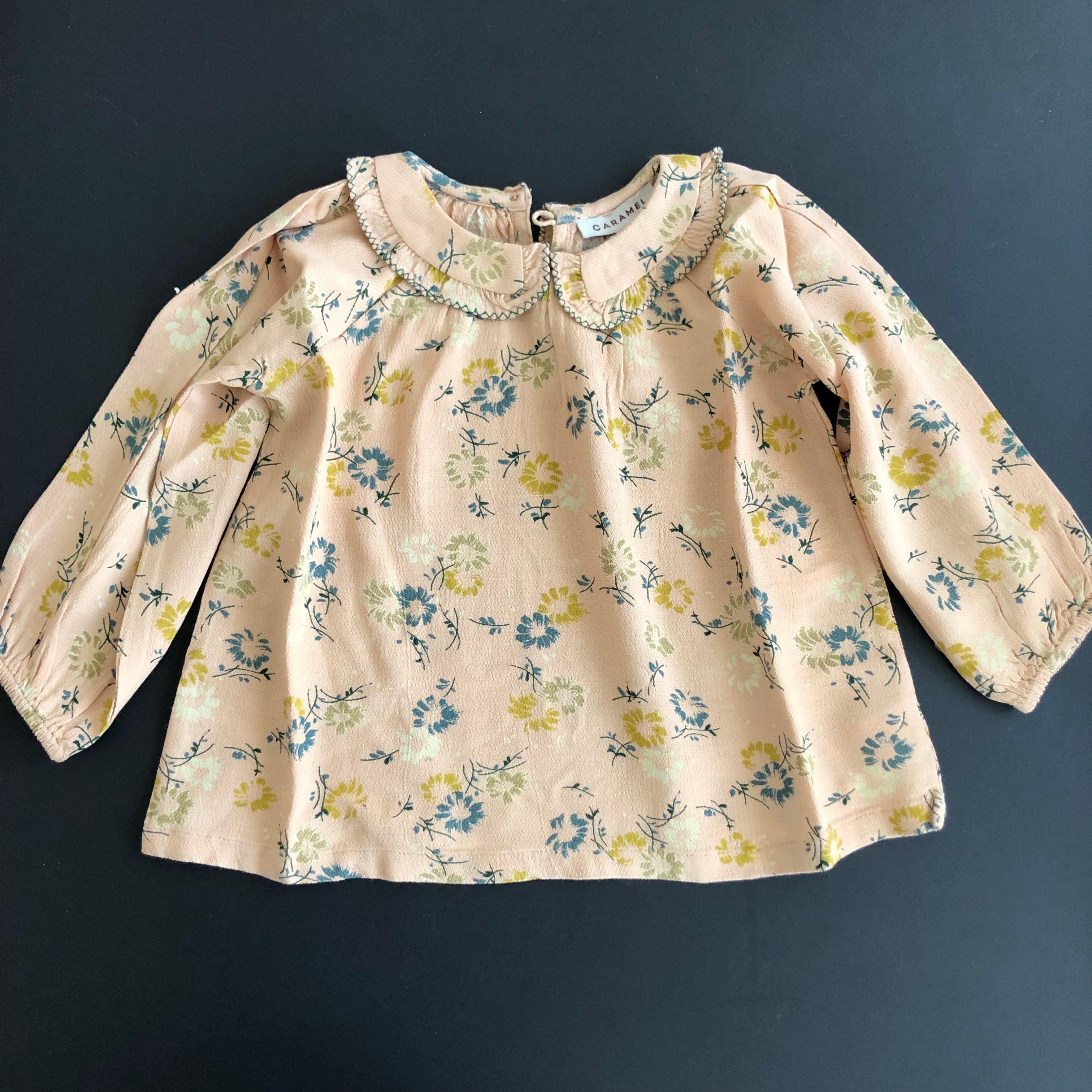 Haut beige à fleurs pour bébés filles