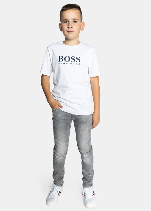 Boys & Girls White Cotton T-Shirt