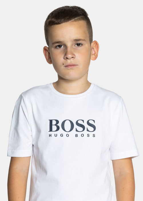 Boys & Girls White Cotton T-Shirt