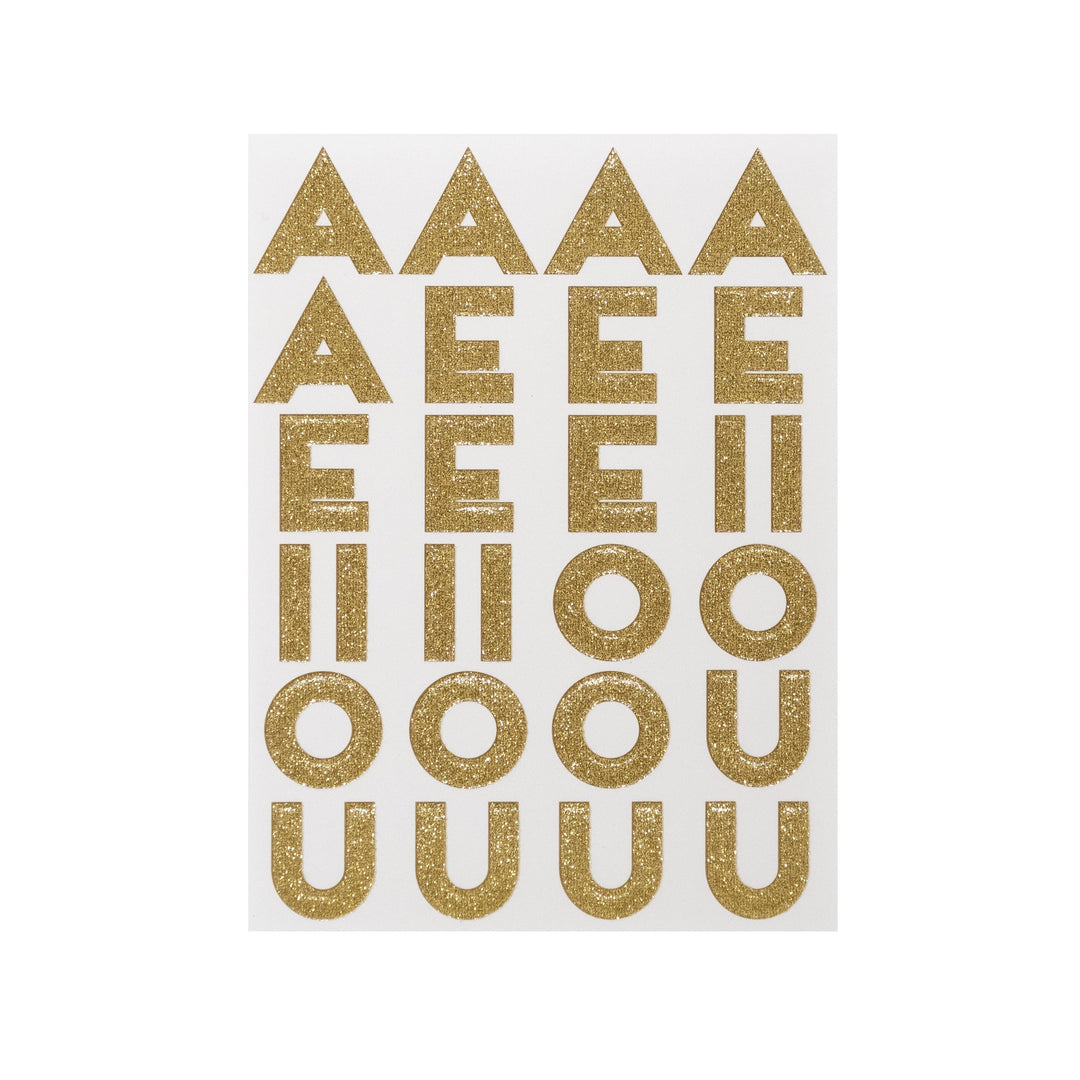 Gold Glitter Alphabet Sticker Sheets (10 Pack)