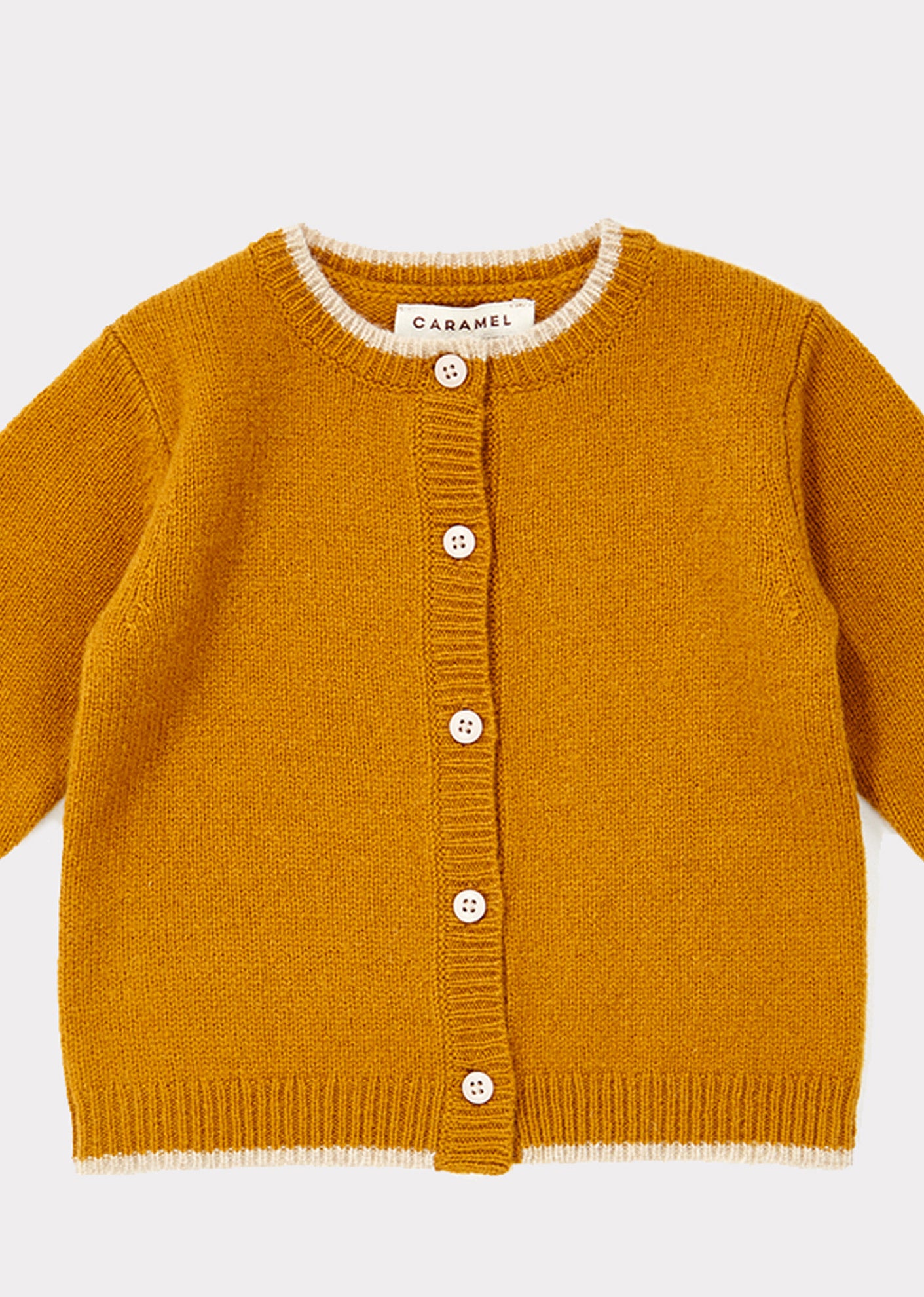 Baby Girls Dark Yellow Wool Cardigan