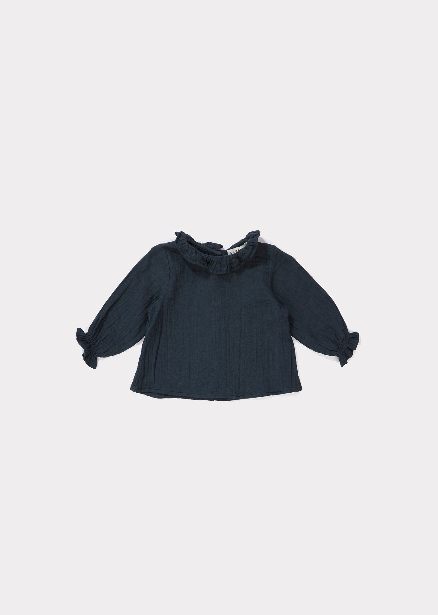 Baby Girls Dark Blue Cotton Blouse