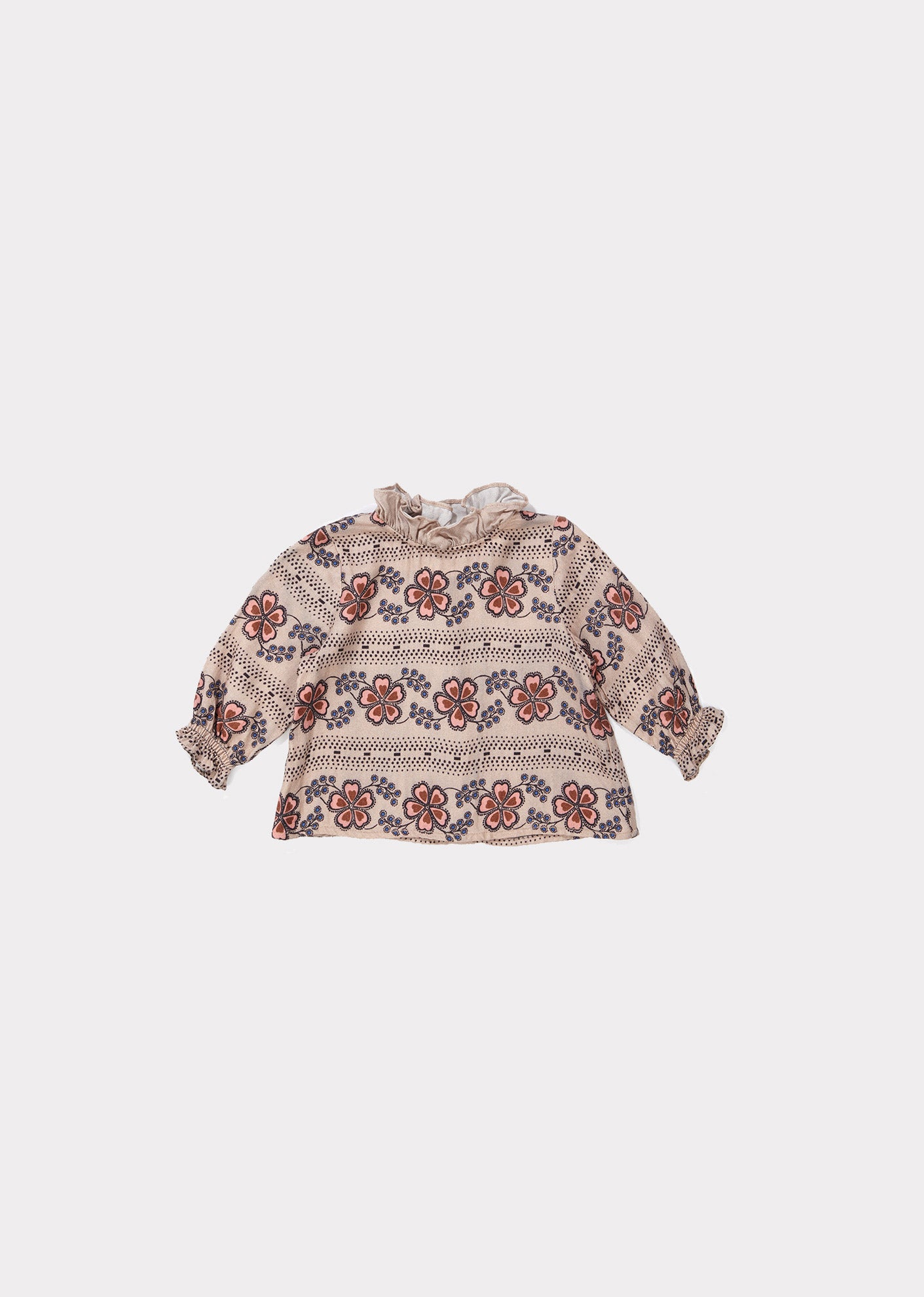 Baby Girls Light Brown Flower Printed Top