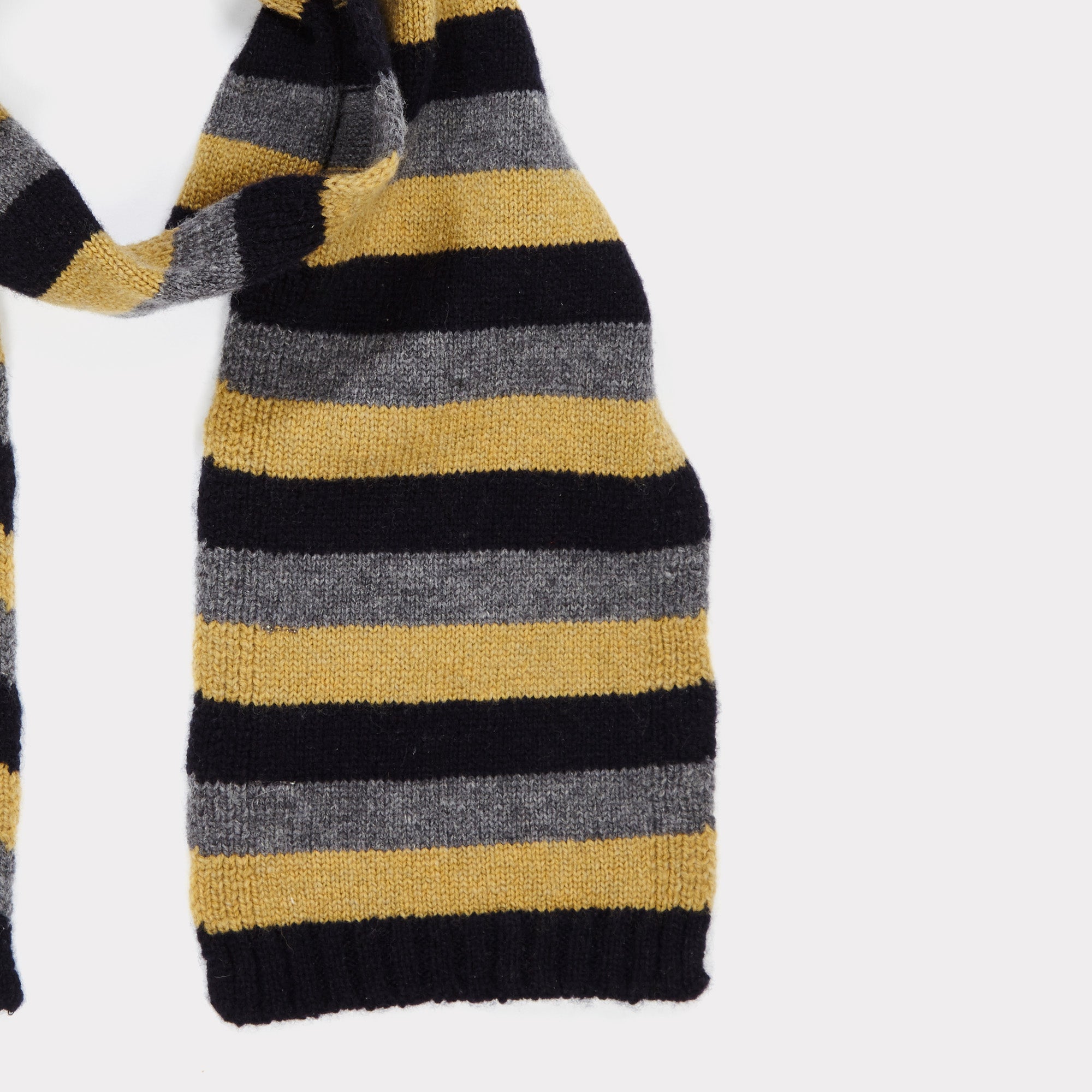 Boys Grey Melange Stripe Scarve