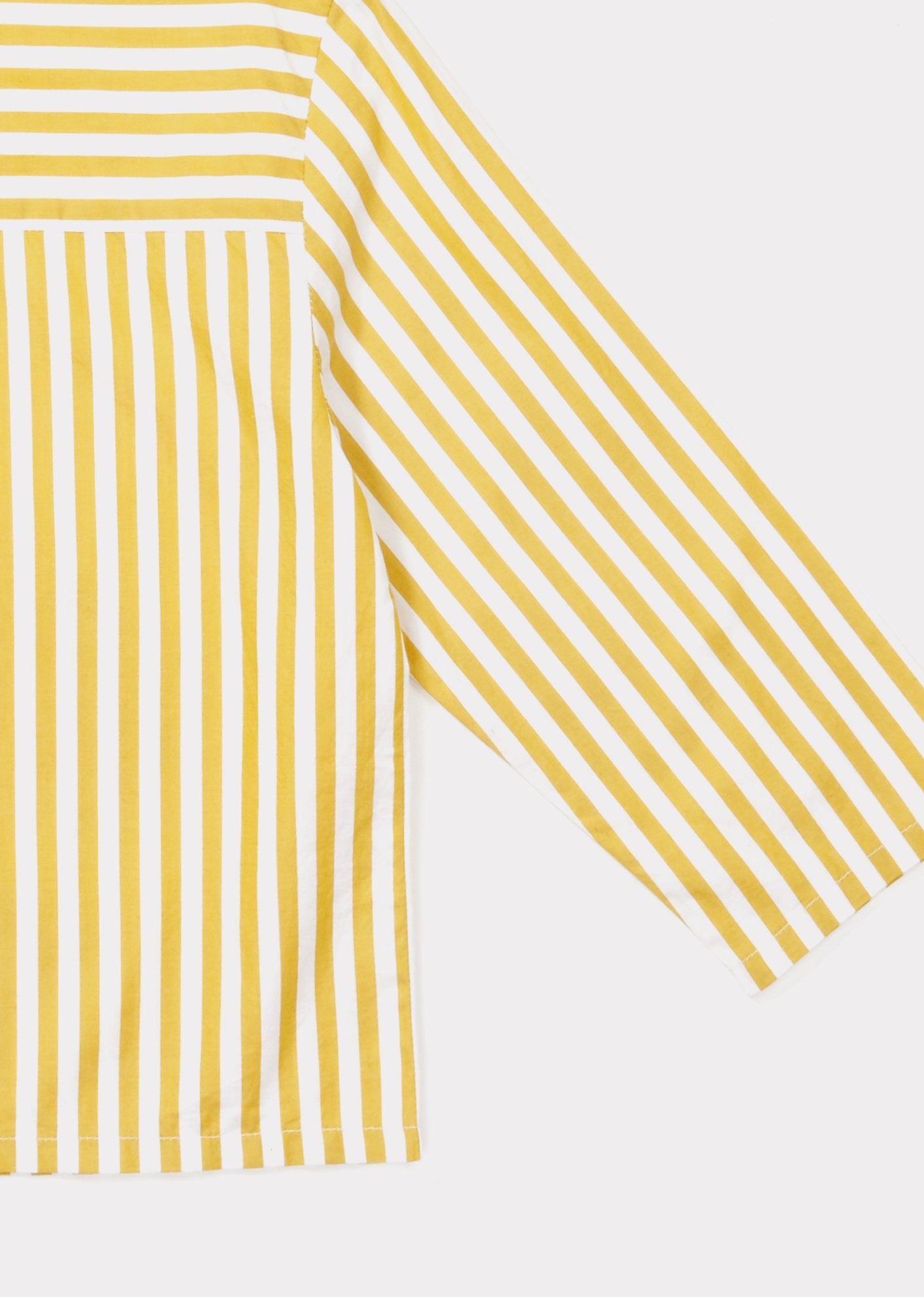 Girls Yellow Stripe Cotton Woven Blouse