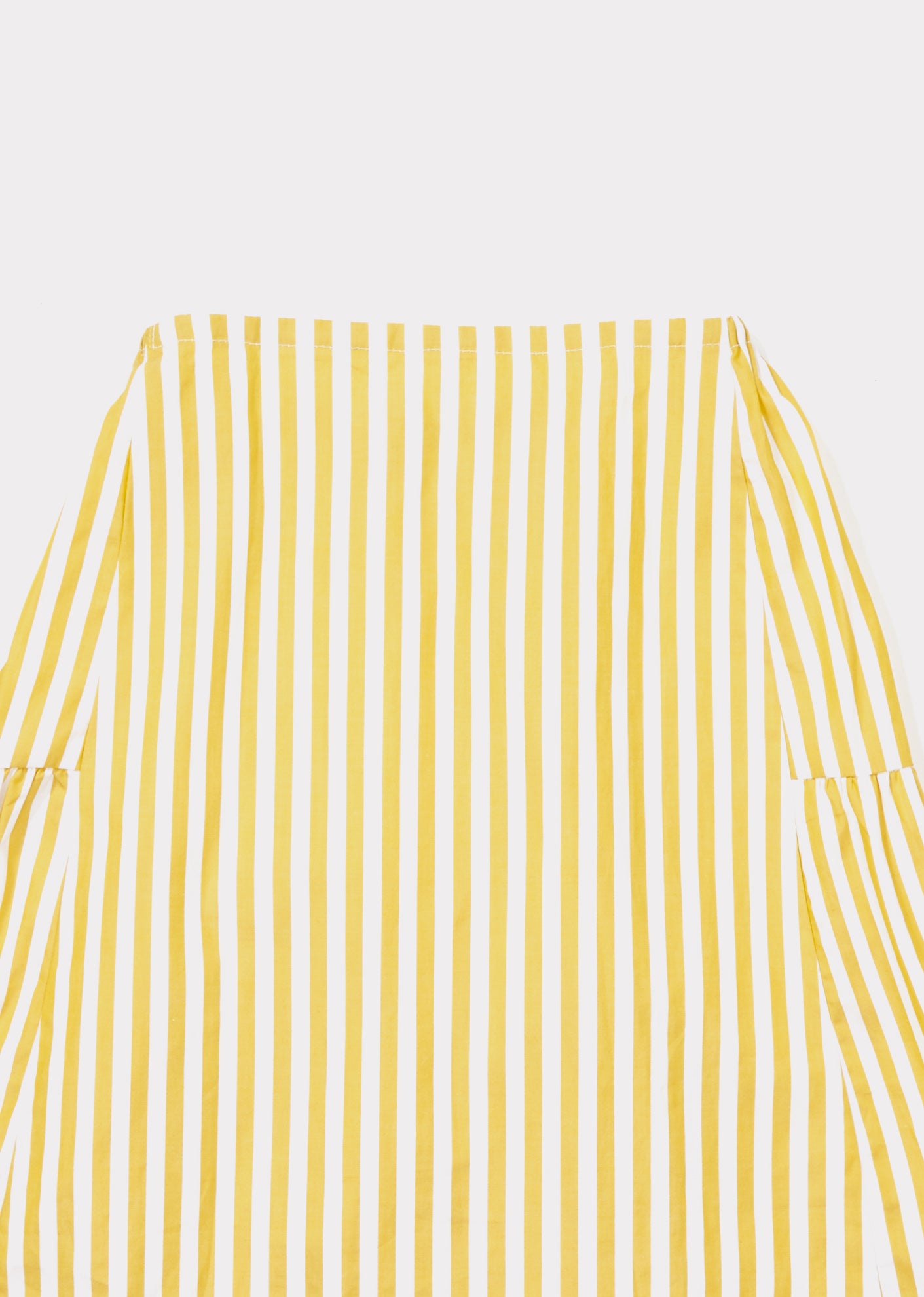 Girls Yellow Stripe Cotton Woven Skirt