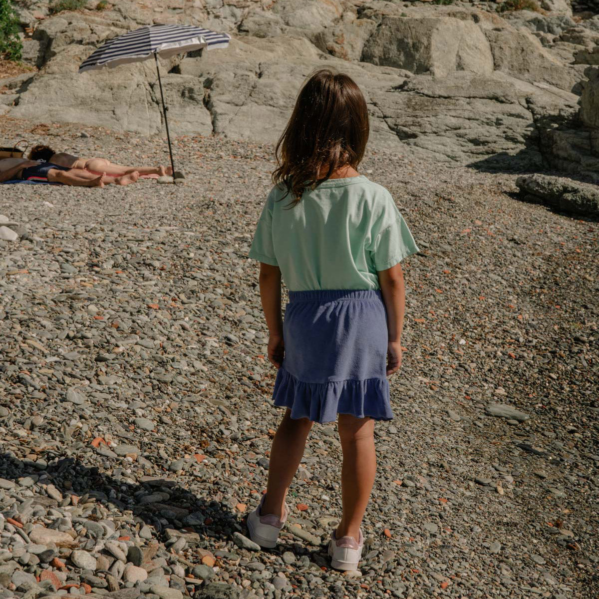 Girls Blue Cotton Skirt