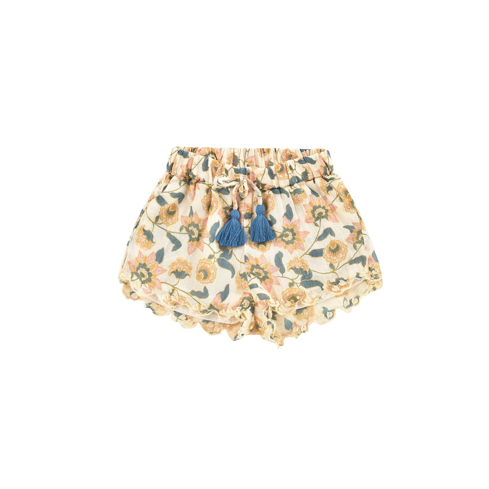Shorts Crème à Fleurs Fille
