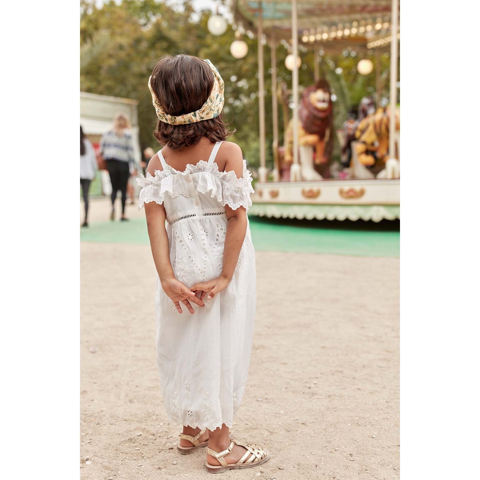 Bandeau de fleurs crème pour filles