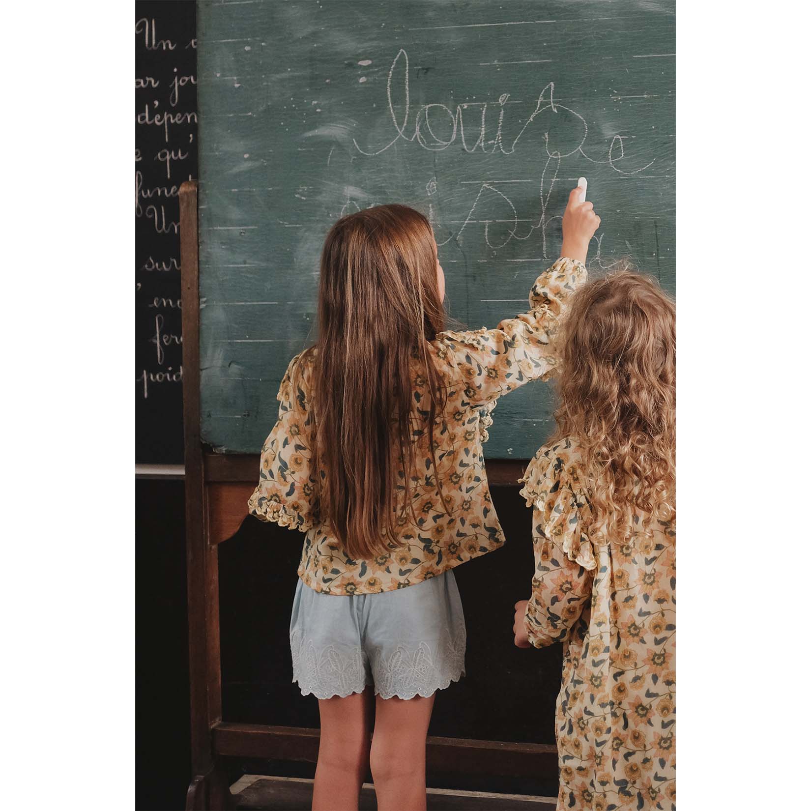 Chemisier Fille Crème à Fleurs