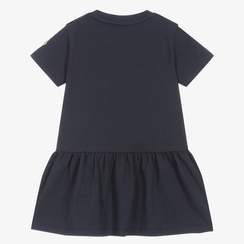 Baby Girls Navy Logo Cotton Dress