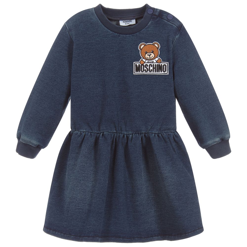 Robe bébé fille en coton bleu marine