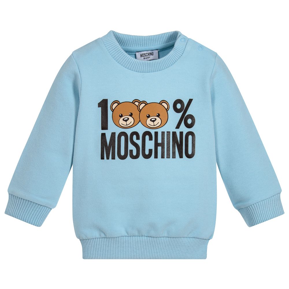 Sweat-shirt en coton léger bleu pour bébés filles