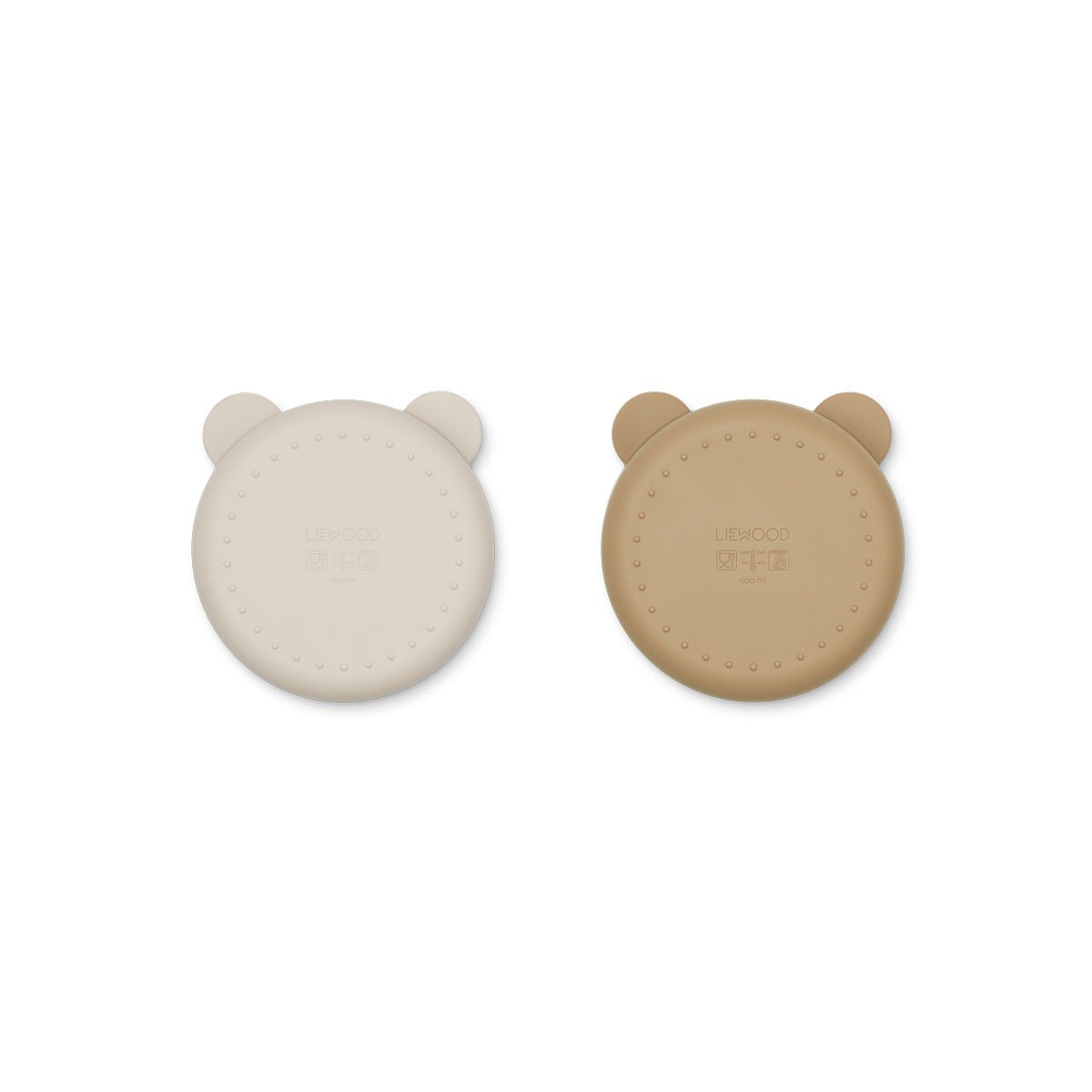 Boys & Girls Beige Bear Silicone  Plates(2 Pack)