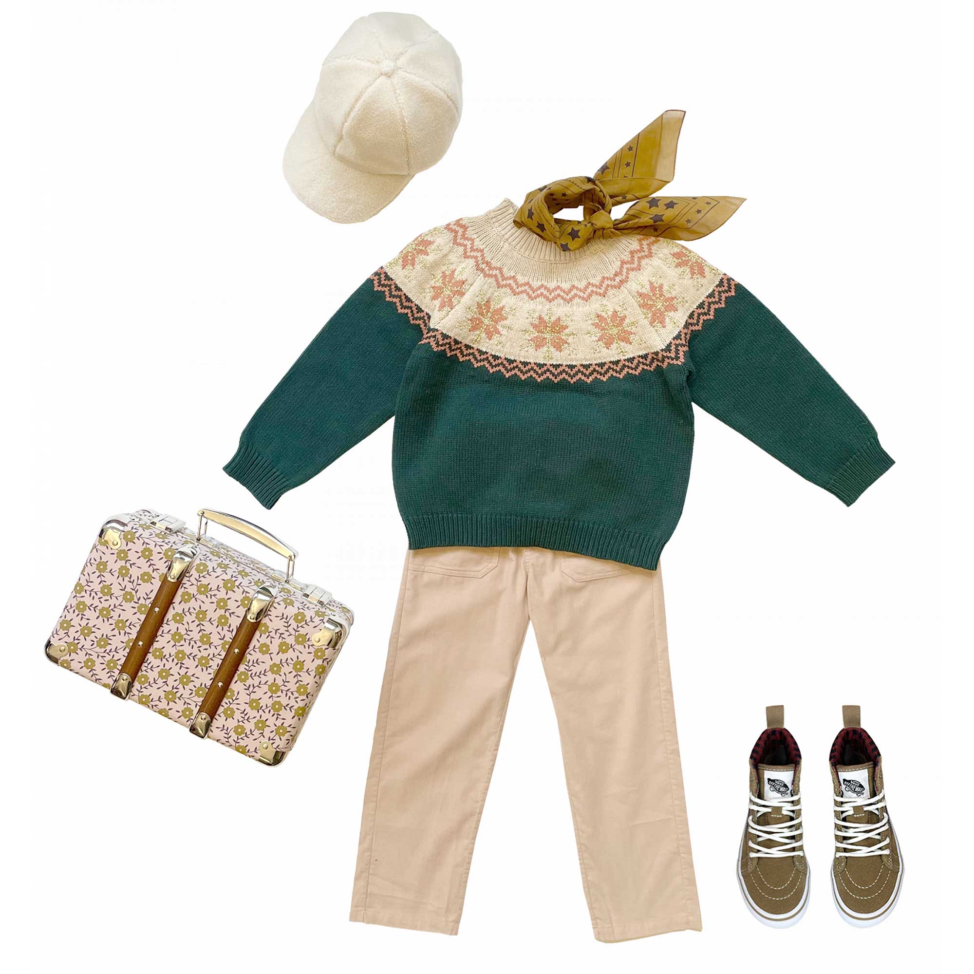 Girls Green Cotton Sweater