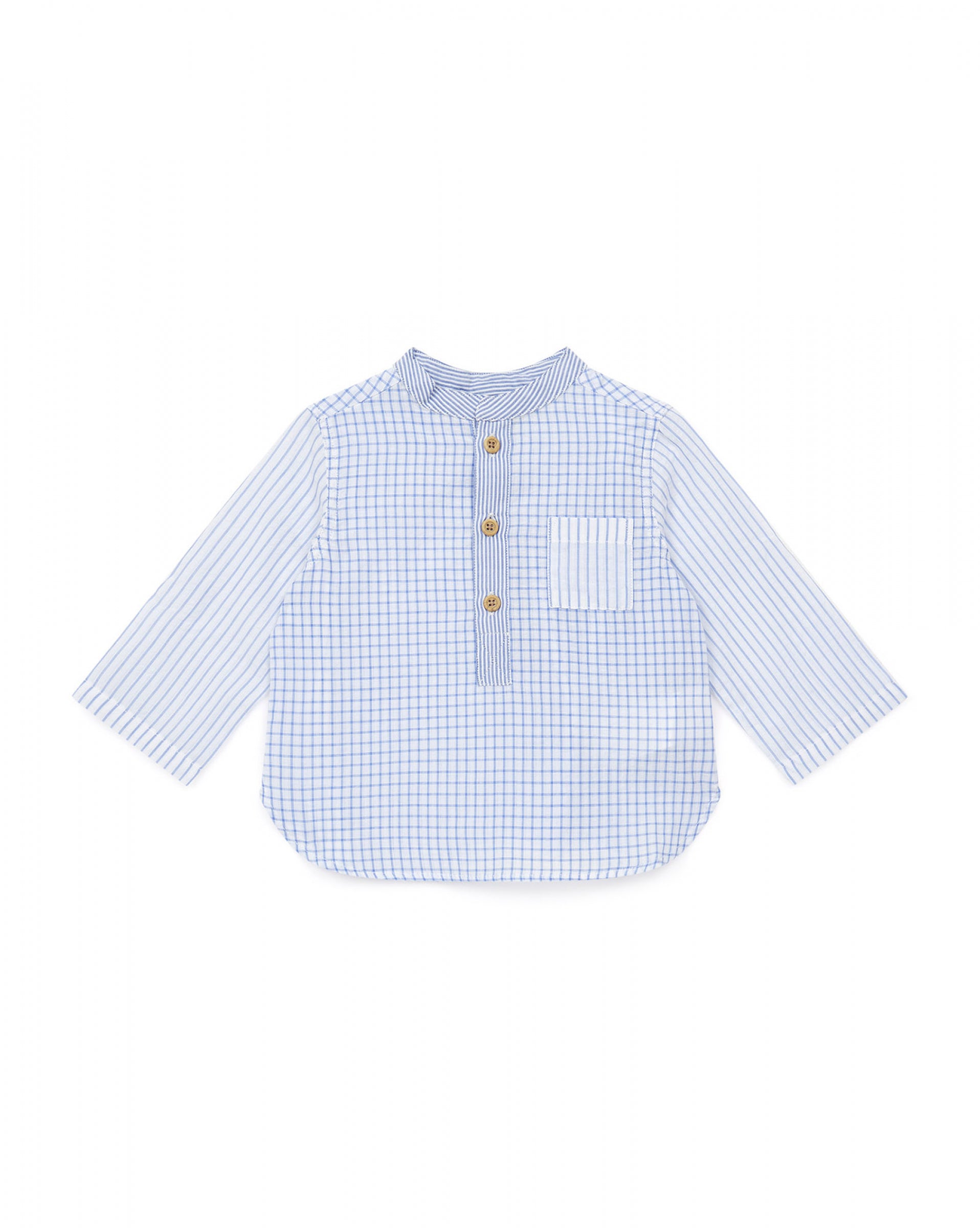 Baby Boys Blue Check Cotton Shirt