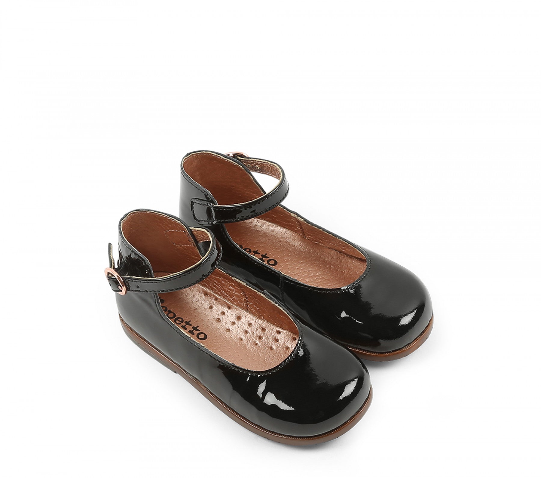 Baby Girls Black Cowhide Shoes