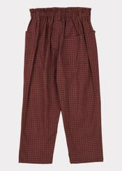 Girls Burgundy Check Vulture Trousers