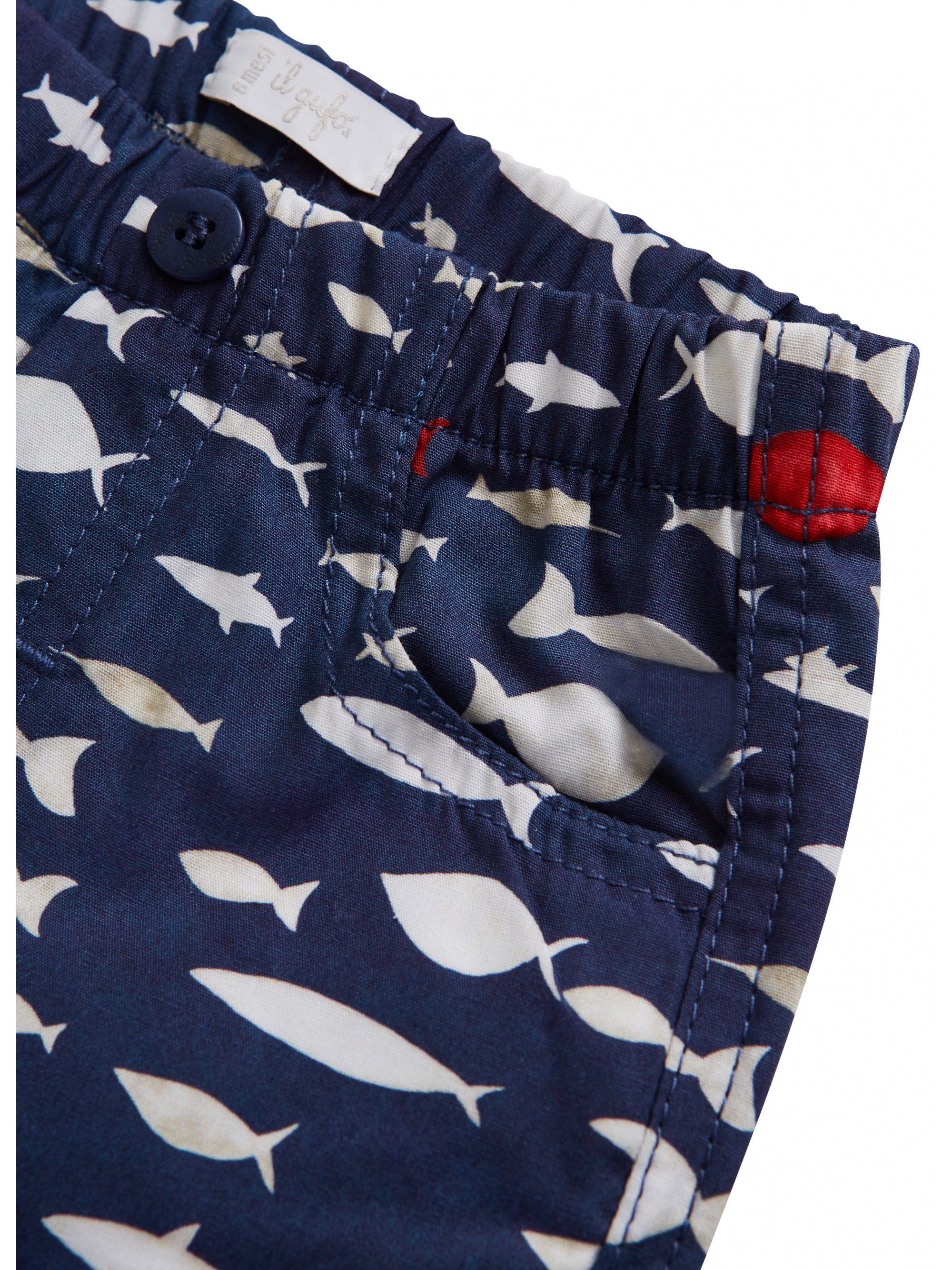 Baby Boys Deep Blue Cotton Bermuda Shorts
